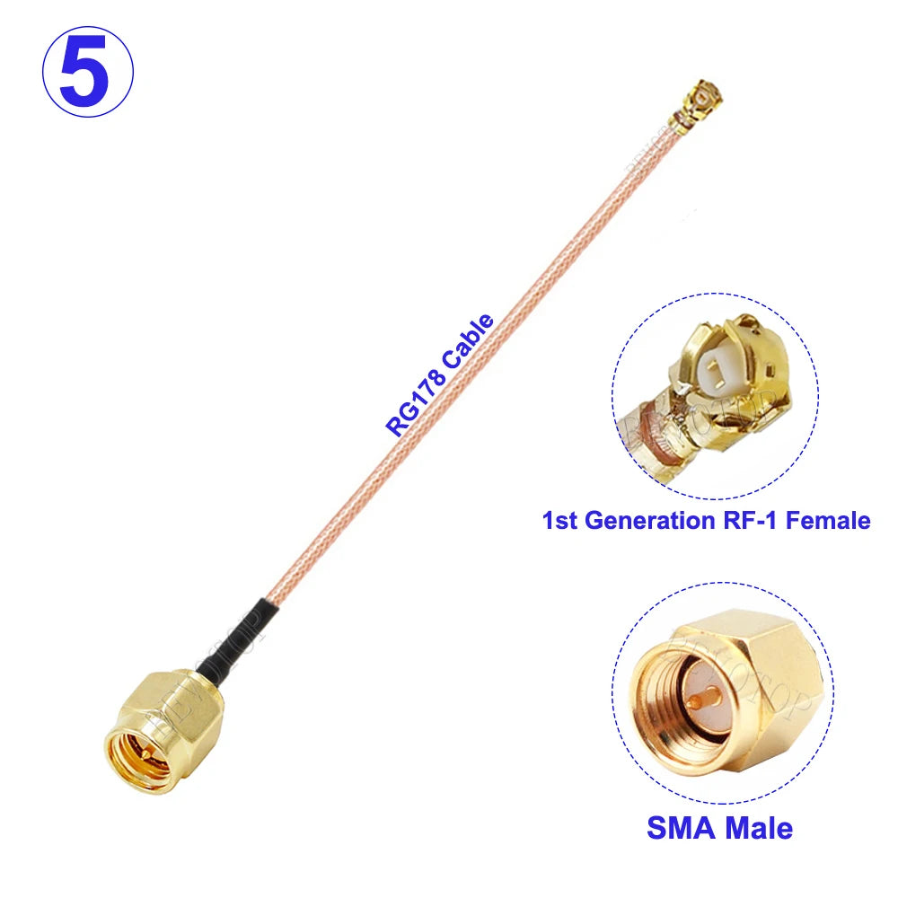 10Pcs/Lot RG-178 SMA Male/Female to U.fl IPX-1 Female Connector SMA to IPX RF Cable Pigtail Jumper  for WIFI Router GPS Antenna