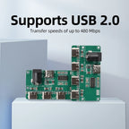 USB2.0 Hub Module DC5V Type C 1 To 4 Port Splitter Board DIY Electronic Circuit Expansion Adapter