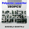 150Pcs 15 Values Polyester Film Capacitor Kit 2A331J 2A471J 2A102J 2A103J 2A223J 2A104J For DIY Soldering PCB Repair