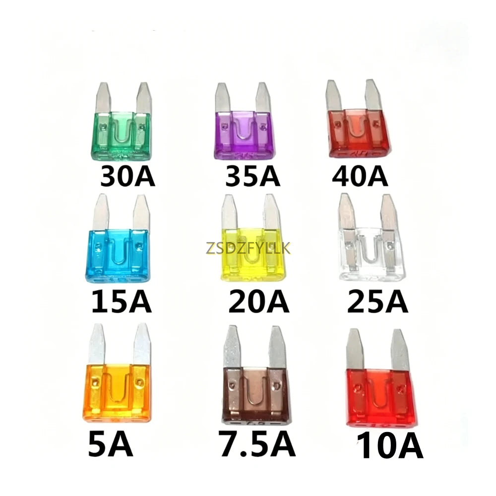 10Pcs Auto Medium Mini Micro Blade Fuses 5A 7.5A 10A 15A 20A 25A 30A 35A 40A Car Truck Vehicle Circuit Protection Safety Fuse