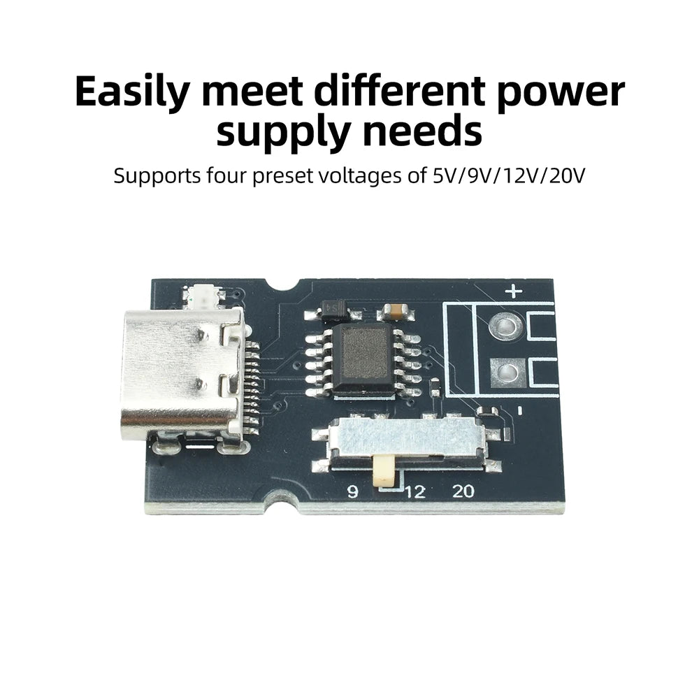 PD QC Protocol Fast Charging Decoy Module 5V 9V 12V 20V Adjustable with Indicator Light Type-C Trigger Module for DIY Electronic