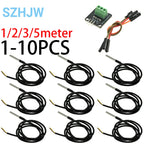 DS18B20 Stainless Steel Package 1/2/3/5Meter 100/200/300/500CM Waterproof 18b20 Cable Probe Temperature Sensor
