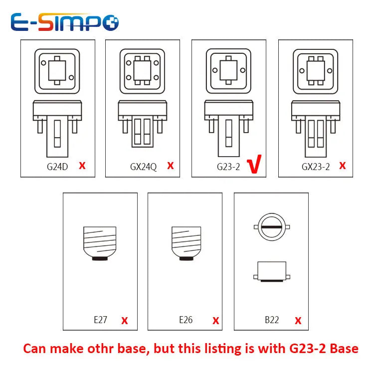 7W G23-2 2Pin Rotatable LED PLC PL Horizontal Lamp 5.7" 6000k PL-C 13W CFL Sideview Replacement Plug Retrofit Ceiling Down light