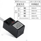 Proximity Switch SN04-N Metal Detection Sensor for Metal Inspection SN04-N2 SN04-P SN04-P2 SN04-D1 D2 Y1 Y2 NPN PNP NC NO