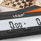LEAP PQ9917 Chess Clock Digital Chess Timer for Board Game and Chess Timer with Bonus & Delay Count Down up Alarm Black/Orange