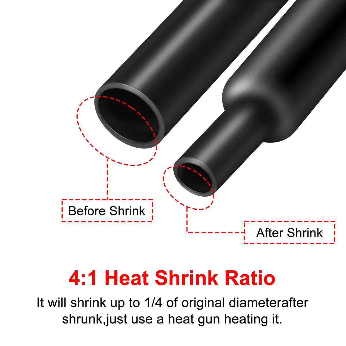 Dual Wall Heat Shrink Tube with Glue Electrical Insulation 4/6/8/12/16/20mm Thermoretractile Cable Protection Tubing