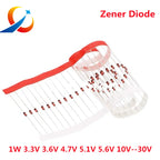 100Pcs/Lot  1W Zener Diode  3.3V 4.7V 5.1V 5.6V 10V 18V 1N4728  1N4729 1N4730 1N4731 1N4732 1N4733 1N4734 1N4735 1N4742DO-41 NEW