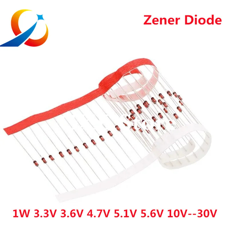 100Pcs/Lot  1W Zener Diode  3.3V 4.7V 5.1V 5.6V 10V 18V 1N4728  1N4729 1N4730 1N4731 1N4732 1N4733 1N4734 1N4735 1N4742DO-41 NEW