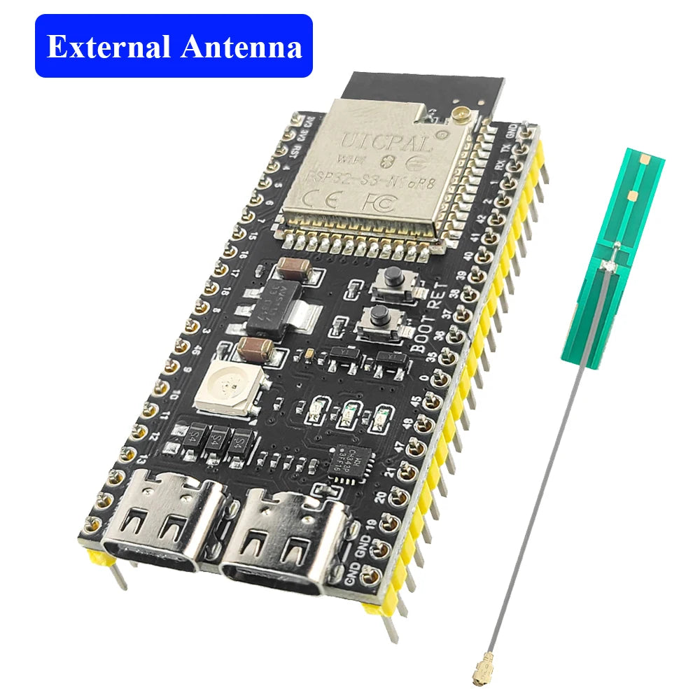 ESP32-S3 Development Board with Expansion Adapter Kit 2.4G Wifi BT Module MCU ESP32-S3WROOM1 N16R8 44Pin Type-C ESP32-S3