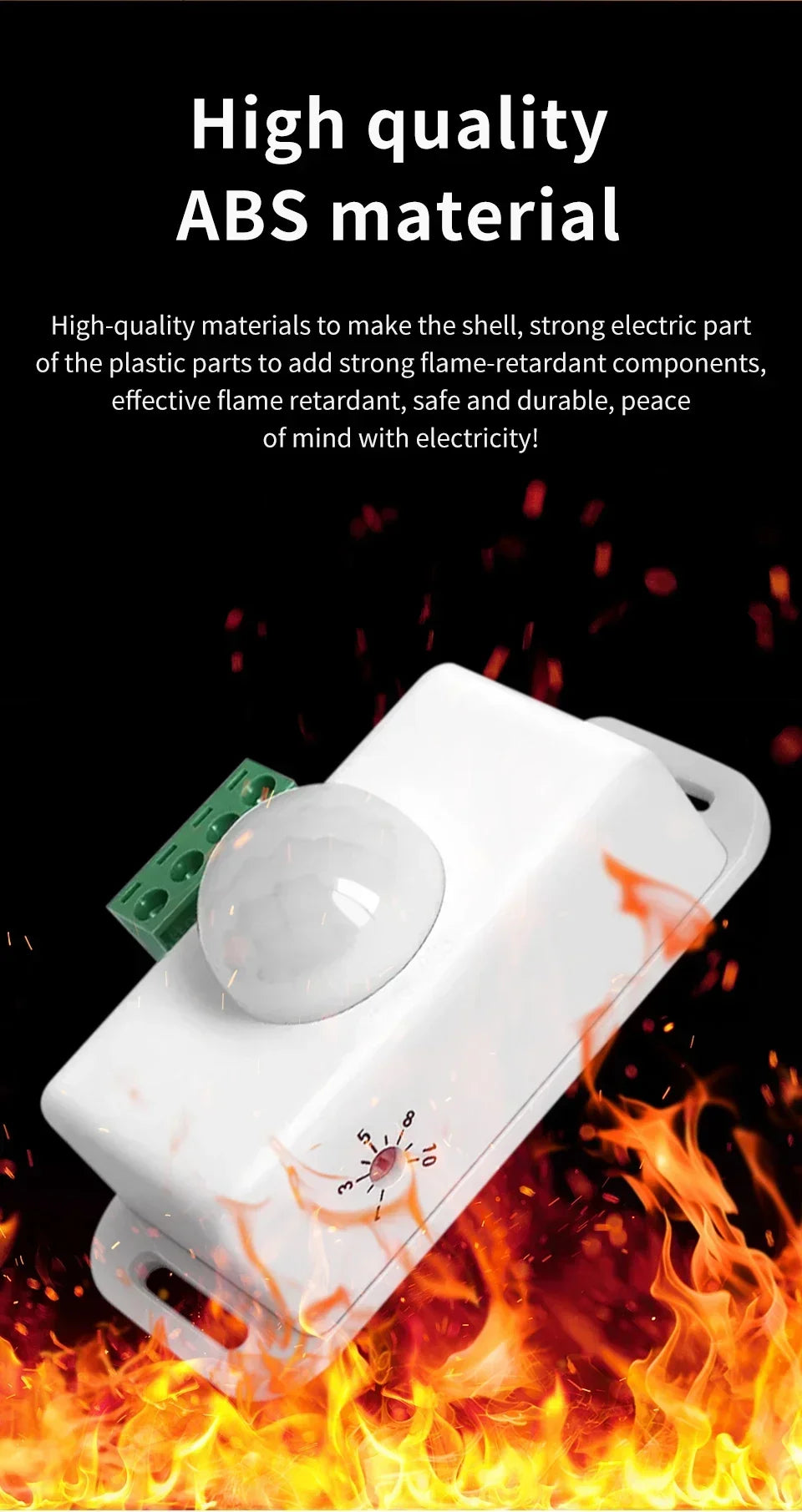 DC 12-24V PIR Motion Sensor Switch - Adjustable Delay Infrared Human Detection Ideal for LED Lights and Wardrobe Strip