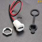 USB-C 2P 4P High Current Charging Socket with PH2.0 Nut Snap Lock Plate USB TYPE-C Female Waterproof Connector Charging Interfac