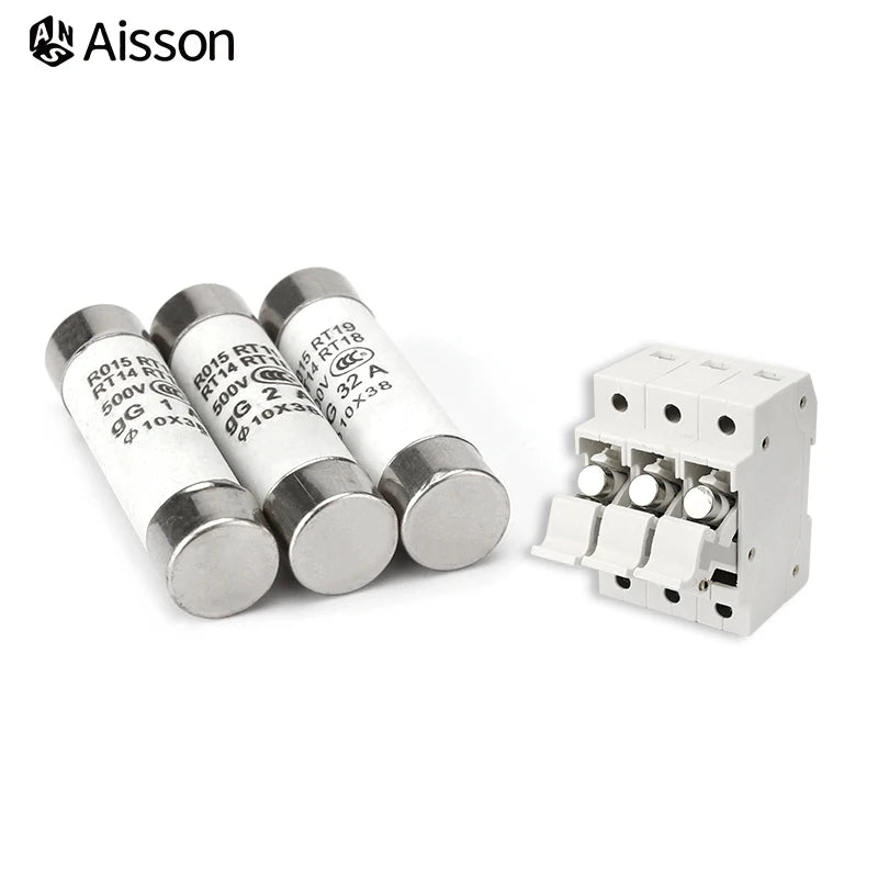 10Pcs 10*38 Fast Blow Ceramic Fuse 10x38mm 500V 1A 2A 3A 4A 5A 6A 8A 10A 16A 20A 25A 32A RO15 R015 RT19 RT14 RT18