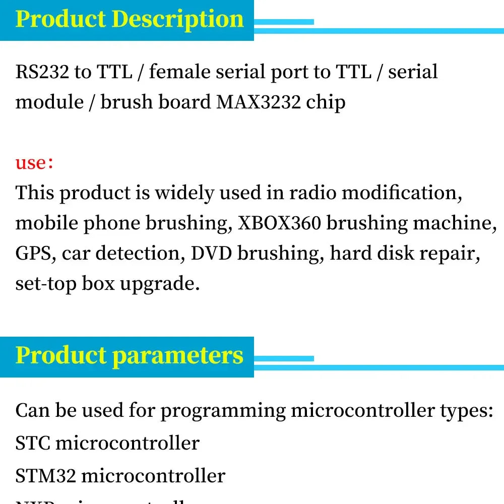 1/3/5Pcs MAX3232 RS232 to TTL Serial Port Converter Module DB9 Connector MAX232 For Arduino Javino