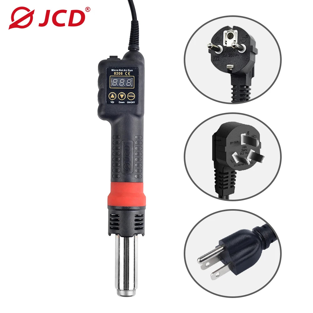 JCD 8208 Micro Hot Air Gun 750W Welding Rework Station LCD Digital Display Soldering Heat Gun Hair Dryer BGA IC Solder Tools