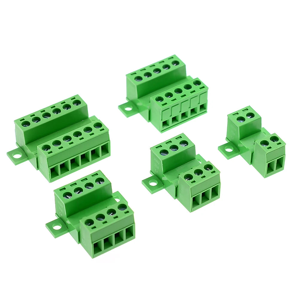 1Sets solderless docking type 2EDGRKC 5.08MM screw terminal block connector PCB plug-in type 2edg type green terminal block