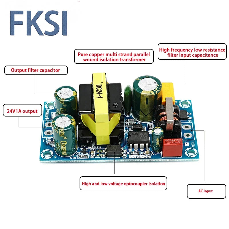 AC 85-265V to DC 5V 12V 24V  Step Down Transformer Power Supply  1A 2A 4A 6A 8A 9A  13A Switching Power Module  Bare Board