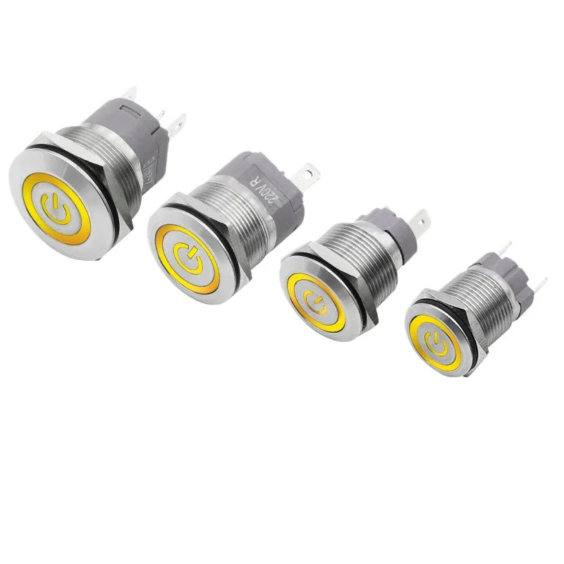 High current metal button 16/22mm high-power waterproof self resetting self-locking steel switch 20A 15A 10A push button
