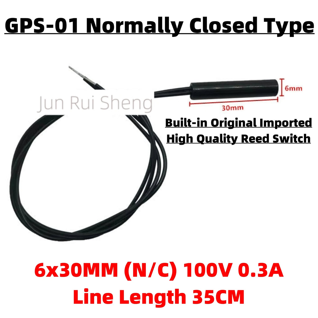 Plastic Reed Contact Switch GPS-01 6*30MM 3Line Normally Open Normally Closed NO/NC Conversion Magnetic Control Induction Sensor