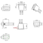 1/5pcs 2Pin 4Pin USB 2.0 Female Power Jack 2P 4P USB A Charging Port Connector With DIY Cable PH2.0 Terminal USB Charger Socket