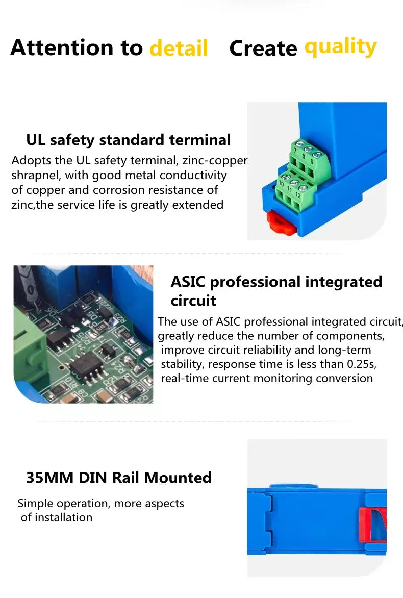4-20mA 0-10V 0-5V RS485 Output 75mV 380V 1000V 1500V Input  DC Voltage Transducer Hall Voltage Sensor Transmitter Factory Sale