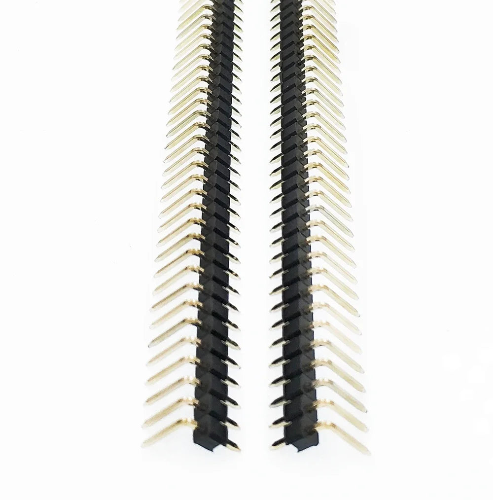 10pcs 2.54mm 1x40P Right Angle Extend Extra Long B6-12mm 90d R1 R2 Gold plated Single Row Cuttable PCB Male RA Pin Header Jumper