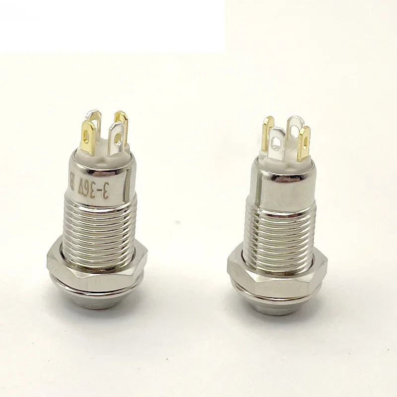 12/16/19/22mm Waterproof Metal Button High Flat head Switch LED Light Momentary Latching 12V 24V 220V Various Colors To Choose