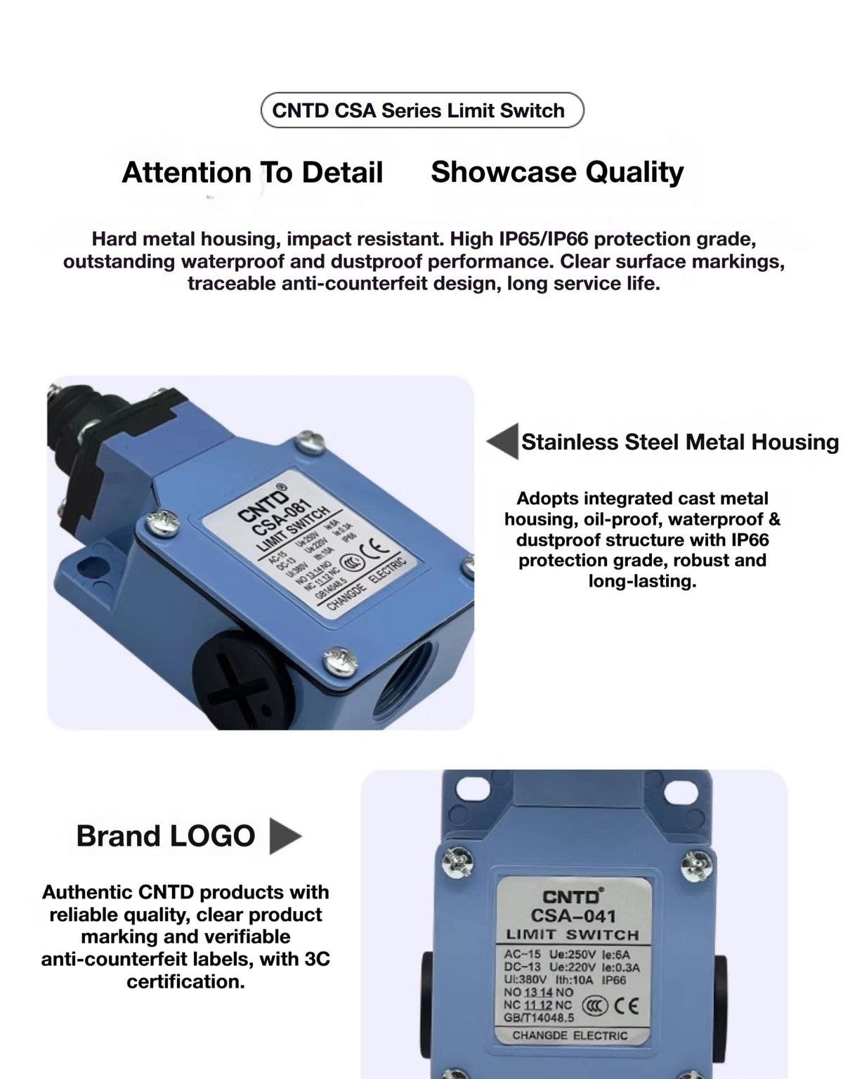 CNTD Limit Switch Micro Switch CSA-001 CSA-003 CSA-012 CSA-031 CSA-021 CSA-061 CSA-071 Waterproof Motion Sensor CSA-081 CSA-041