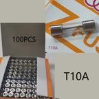 100PCS Slow Break 5*20mm Delay Fuse Tube 250V T1A T2A T3.15AT4A T5A  T6.3A T10A Box Spiral Wire Glass Fuse Tube Delay