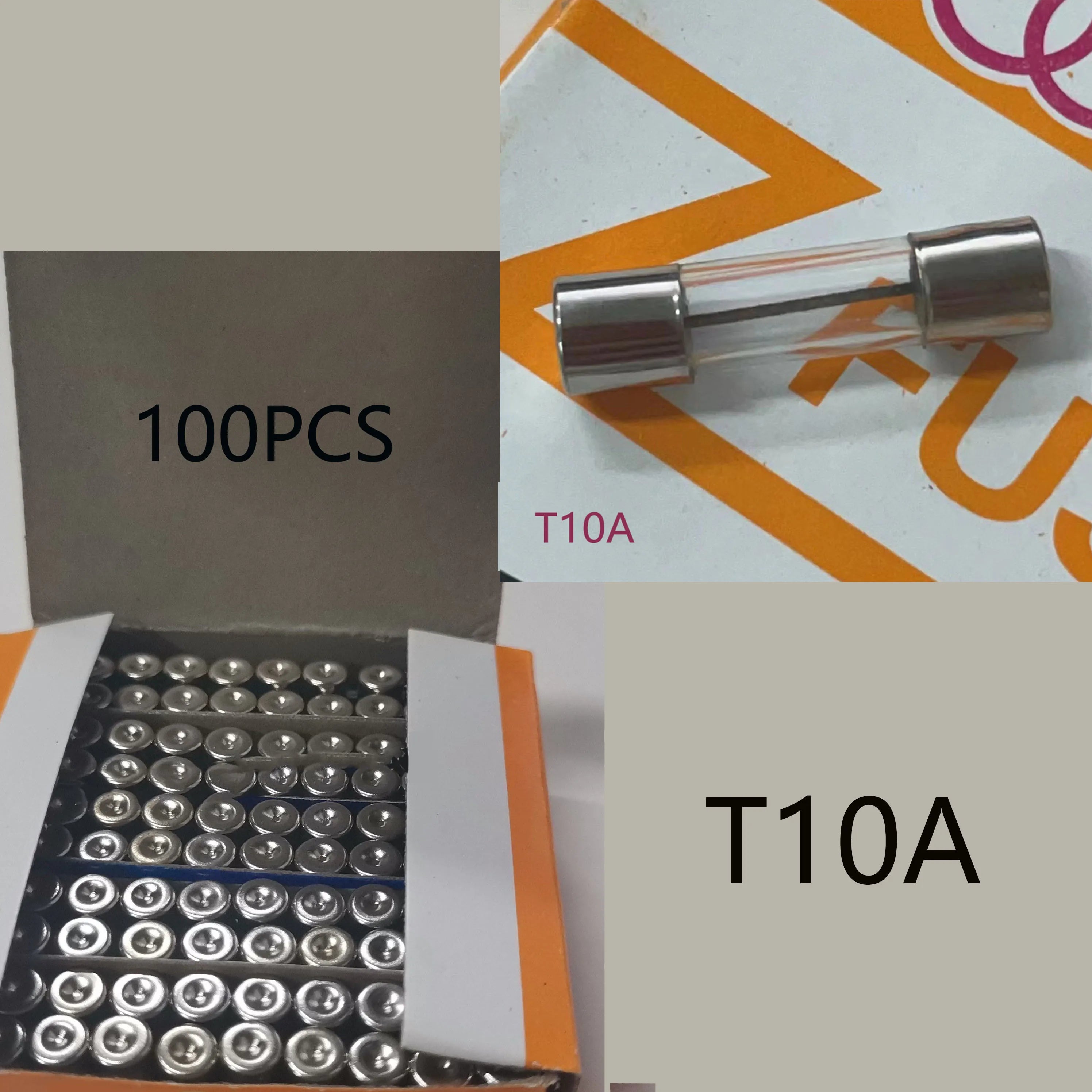 100PCS Slow Break 5*20mm Delay Fuse Tube 250V T1A T2A T3.15AT4A T5A  T6.3A T10A Box Spiral Wire Glass Fuse Tube Delay