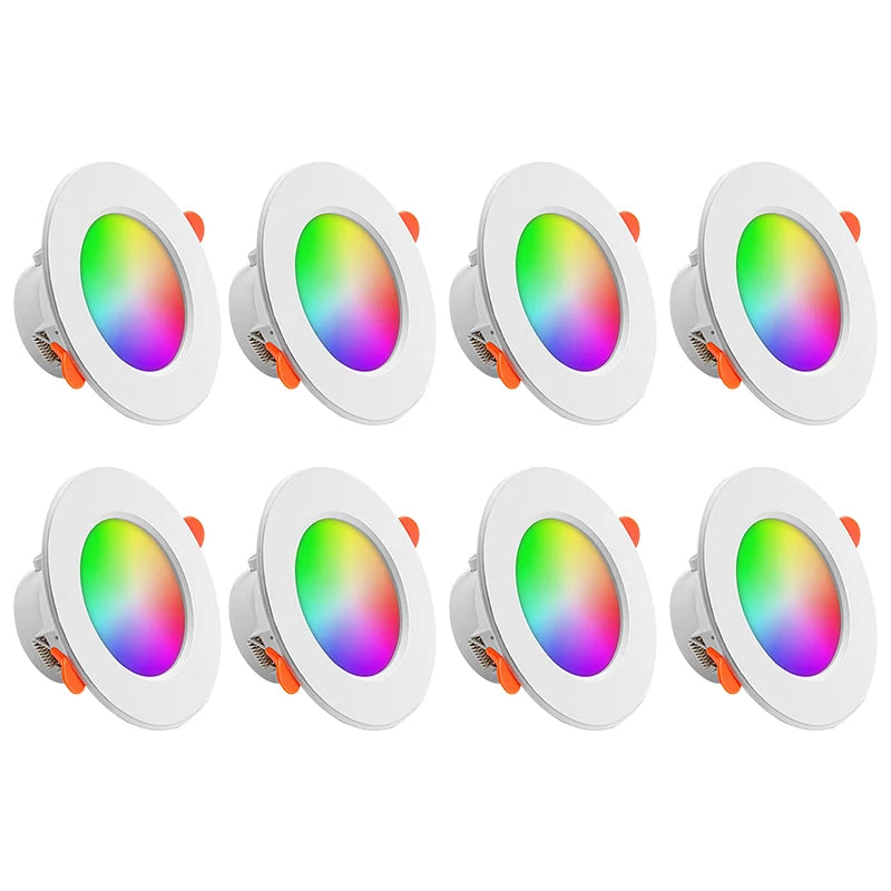 1-10PCS 10W Smart LED Downlight Bluetooth Ceiling Lamp RGB CCT Lamp APP Remote Control Color Changing Light for Google Alexa Hom