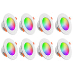 1-10PCS 10W Smart LED Downlight Bluetooth Ceiling Lamp RGB CCT Lamp APP Remote Control Color Changing Light for Google Alexa Hom