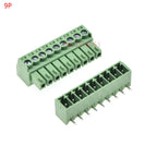 5/10Set 15Edg 2/3/4/5/6/7/8/9 Pin Right Angle Screw Terminal Block Connector 3.81mm Pitch Plug+Pin Header Socket 2p 3p 4p 5p 6p