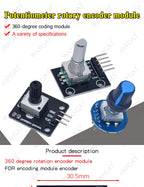WAVGAT Rotary Encoder Module for Arduino Brick Sensor Development Round Audio Rotating Potentiometer Knob Cap EC11