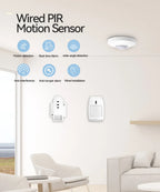 Meian Wired PIR Motion Sensor, Infrared Alarm Detector, Human Body Presence Sensor, Smart Home Security, Work with Alarm Host