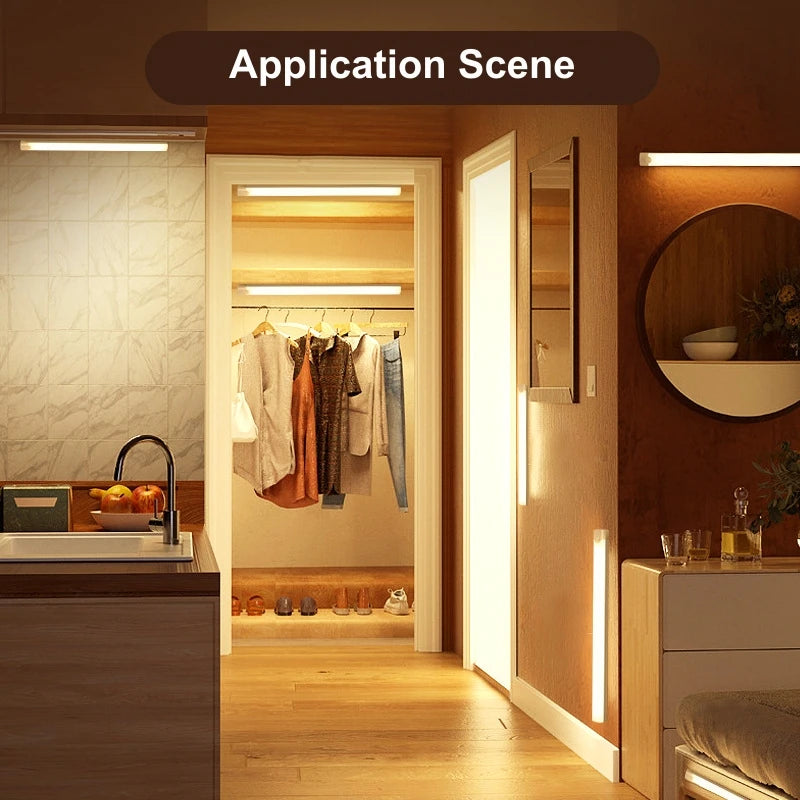 Wireless Rechargeable LED Night Lights Motion Sensor Lights Closet Kitchen Night Lights Bedroom Sensor Light Cabinet Stair Light