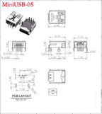 10PCS Mini USB SMD SMT 4Pin 5Pin Female Mini B Socket Connector Plug Straight DIP Jack Connector Plug-in