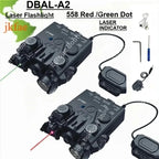 20mm Rail Mount DBAL-A2 Device, Red Green Laser Aiming Indicator, Portable White LED Flashlight for Outdoor Toys