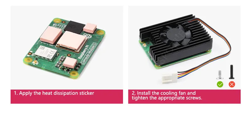 CM5 Cooler Heatsink Fan 5V 3007 B For Raspberry Pi Compute Module 5 Adjustable speed Low noise with Heat