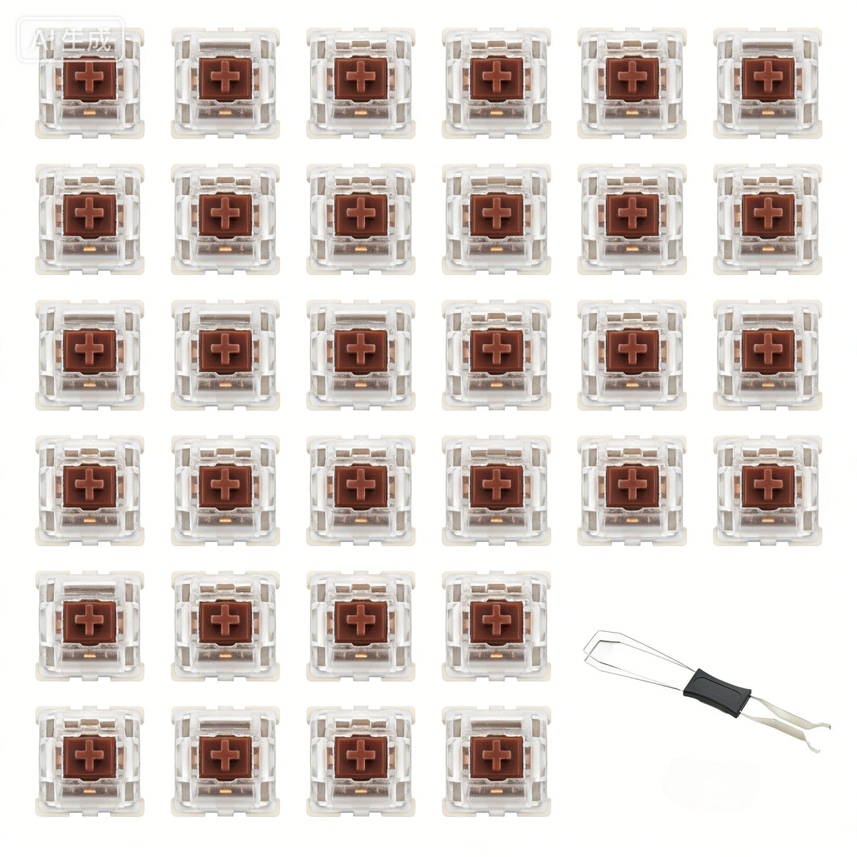 100pcs Keyboard Switch Keyboard Clicker Key Replacement Hot-swapping Switch 3Pin Tactile Switches for Mechanical Keyboards