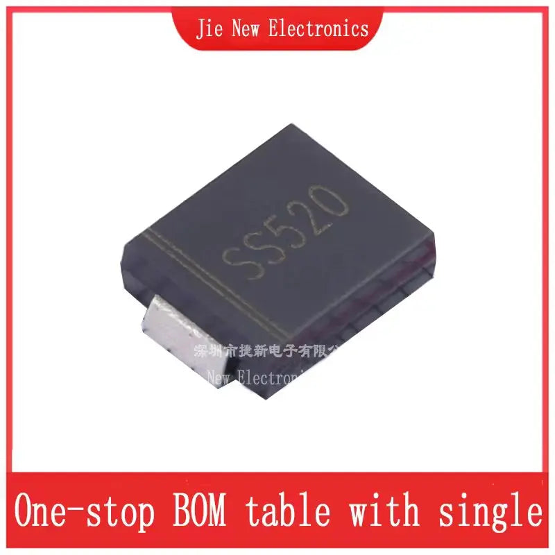 50PCS SS52 SS54 SS56 SS510 SS515 SS520 SS5150 SS5200 SS84 SS86 SS810 SS1045 SS1060  SS10100 SMA SMB SMC  Schottky SMD Diode