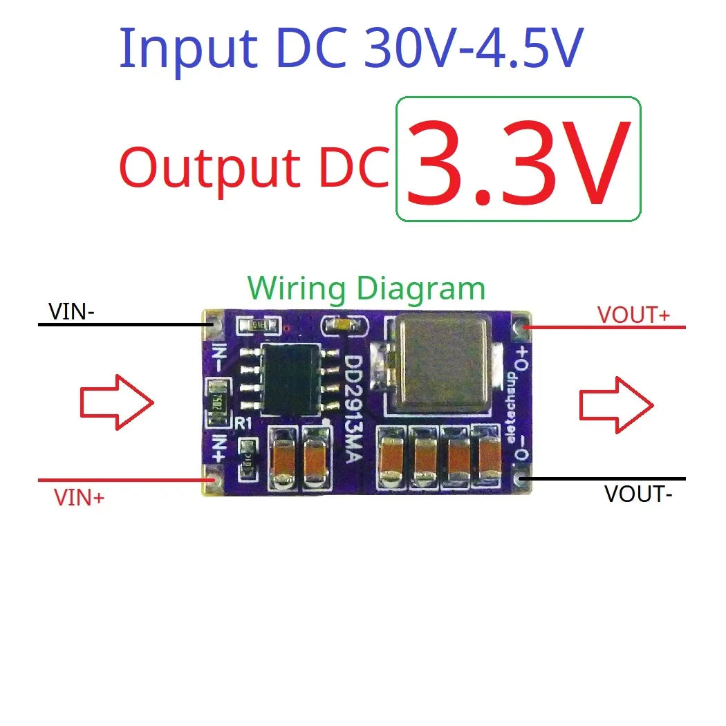 DC 5-30V to 3V 3.3V 4.2V 5V 6V 7.5V 9V 12V Power Supply 36W Synchronous DC-DC Buck Converter Module for 3D Printer Motor LED