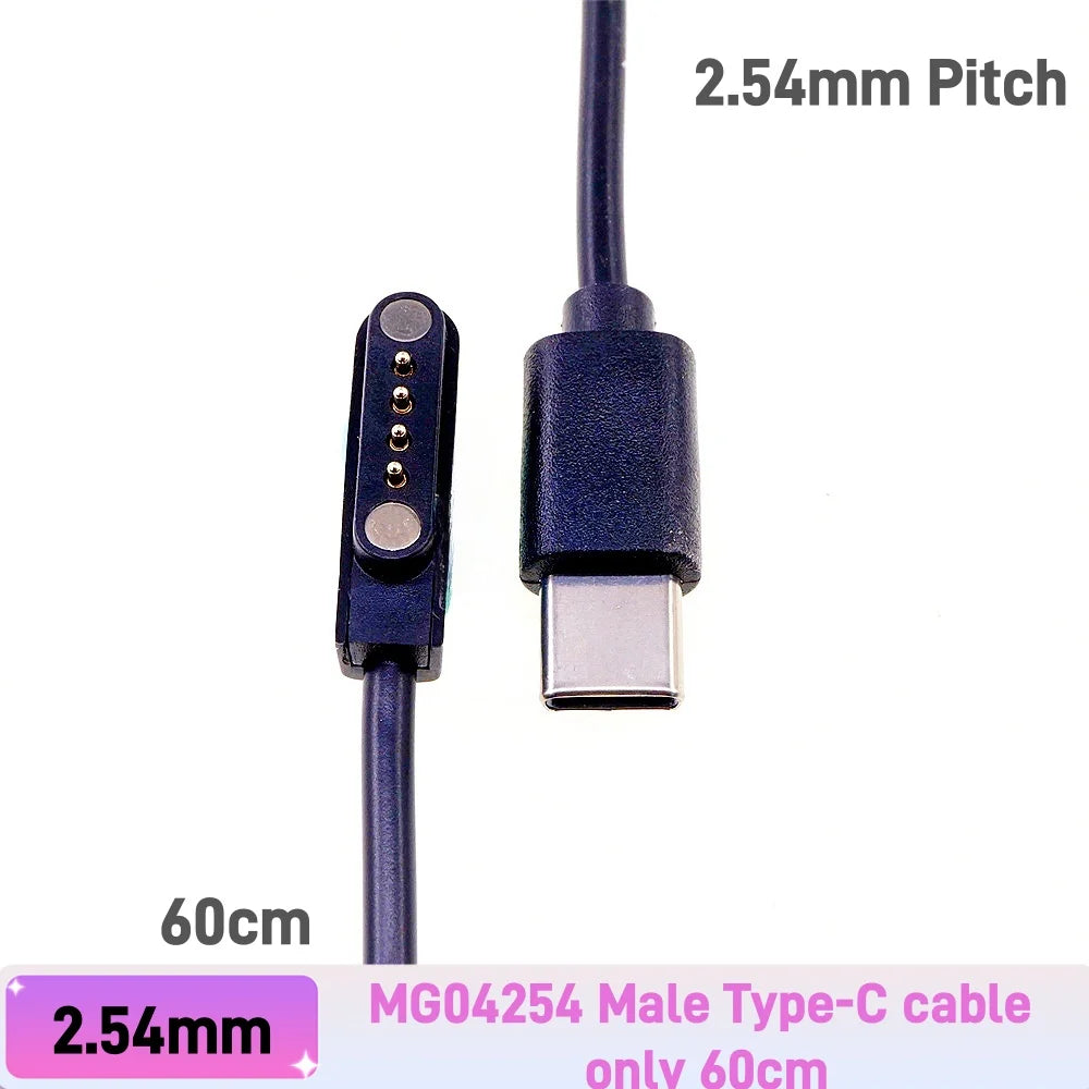 Smart Wristband Male Female Wire 2 3 4 5 Pole USB Type-C DC Charger Connector 2A DC Smart Watch Magnetic Pogo Pin Universal