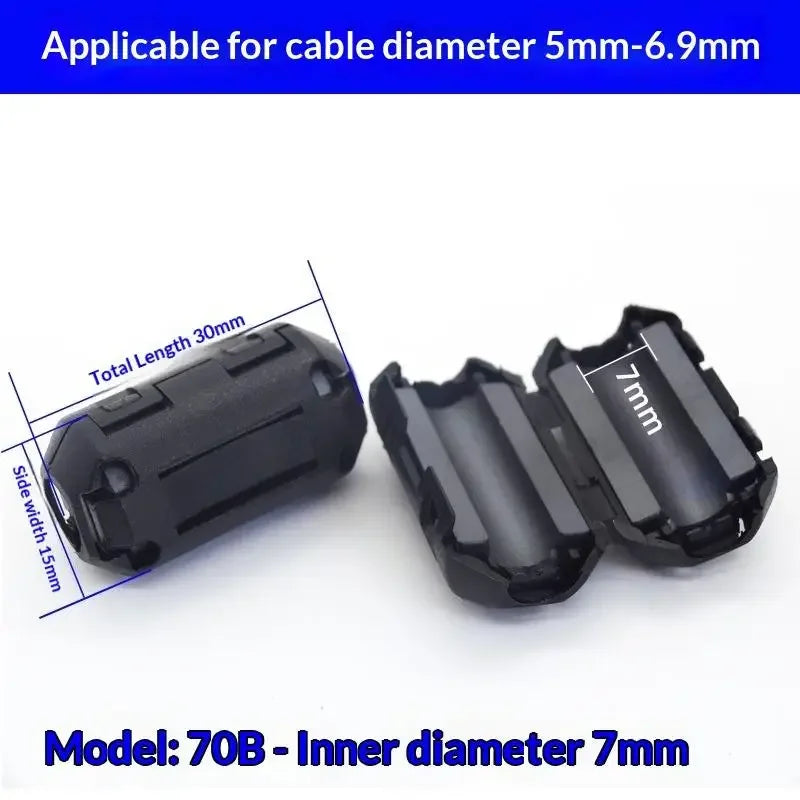 5/10Pc Noise Filter Ring Wiring Cable Clamp 3.5-13mm Toroidal Core Ferrite Bead Clip Choke RFI Noise Filter Clip Noise Filter