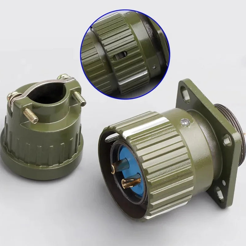 Y28M Fixed Type 28mm Aviation Plug Socket 4/7/8/10/12/14/19/24/32/37Pin Industrie Fast Buckle Male Female Connector Army Green