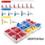 280PCS Wire Connector Kit Male Female Insulated Terminals Cold Crimp Terminals Assorted Crimp Terminals Spade