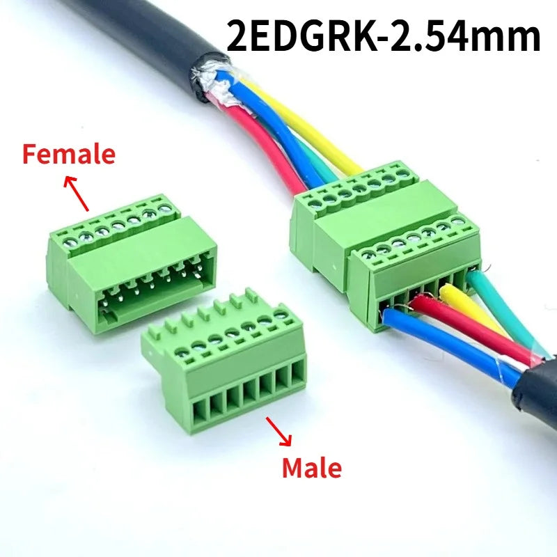 2.54mm 2EDGRK 15EDGKP 2P/3P/4P/5P/6P/8P/12P-16PIN Female Male Solderless Docking Type PCB Plug Wire Terminal Block Connector