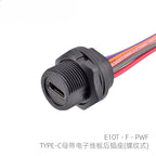 Threaded Type-C Waterproof Connector Cable IP67 Type-C Male Data Plug Wire F Outdoor Use USB 3.1 Solder Board Dual Female Socket