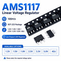 100PCS AMS1117 LM1117 SOT-223 LDO Linear Voltage Regulator IC 1.2V 1.5V 1.8V 2.5V 3.3V 5V ADJ
