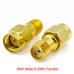 Connector SMA to SMA/ RP-SMA to SMA / RPSMA Male Plug & Female Jack Slide-on Straight RF Coax Adapter Connector for WIFI Antenna