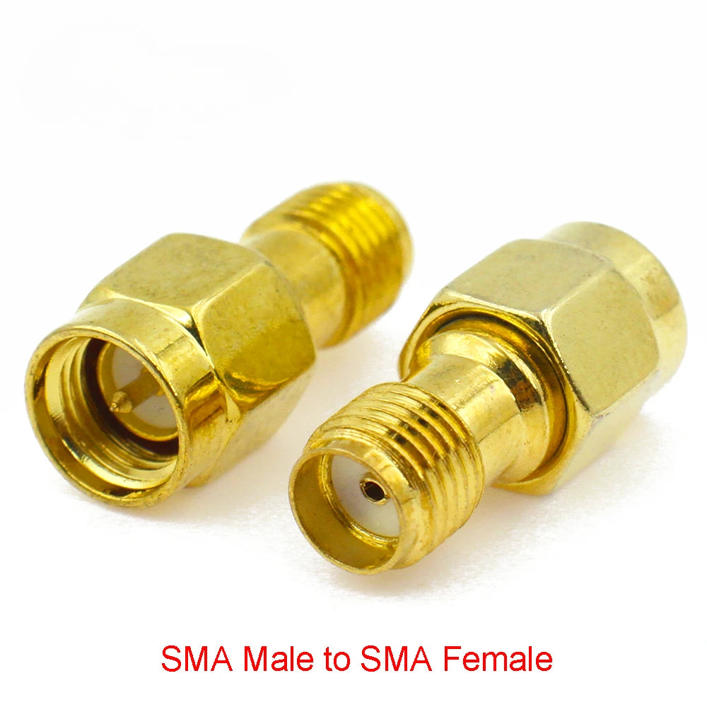Connector SMA to SMA/ RP-SMA to SMA / RPSMA Male Plug & Female Jack Slide-on Straight RF Coax Adapter Connector for WIFI Antenna